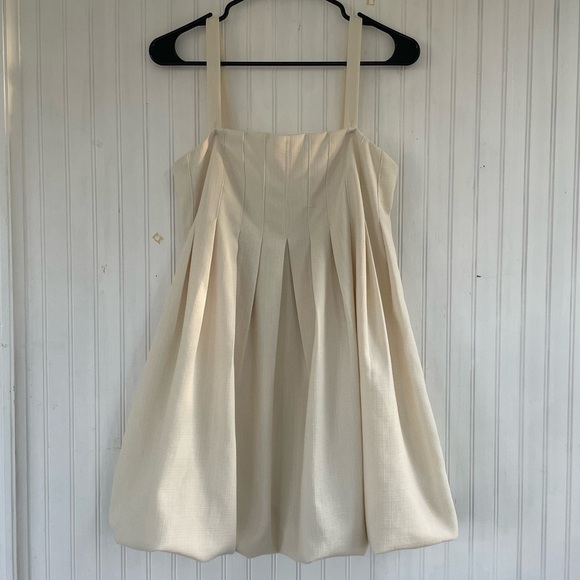 Commense Cream Oat Sacred Dream Skater Pleated Mini Dress Size Small, NWOT! - Picture 3 of 10